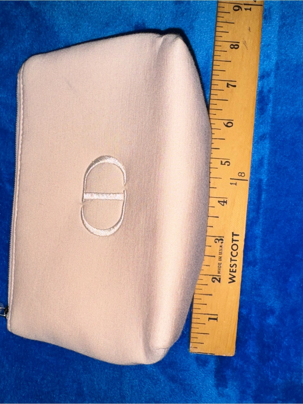 Dior Light Pink Embroidered CD Cosmetic Pouch - Picture 7 of 8